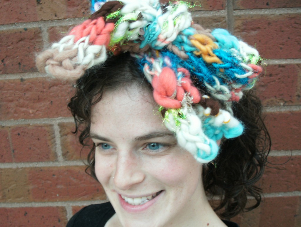 Knit collage scarf