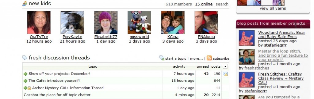 Screen shot ravelry forum