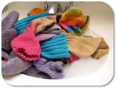 tutorial on hand washing socks