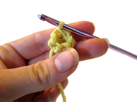 crocheting a small piece in the round