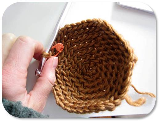 using a big crochet hook