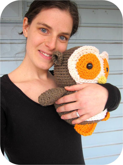 Big owl crocheted cuddly