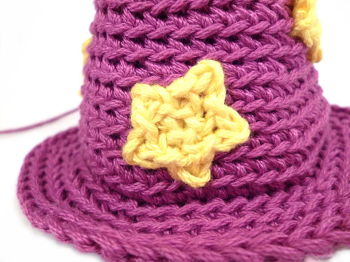 crochet wizard hat close up