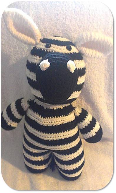crochet zebra from a horse pattern
