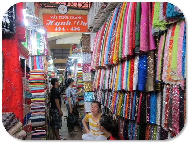Fabric in market in Vietnam
