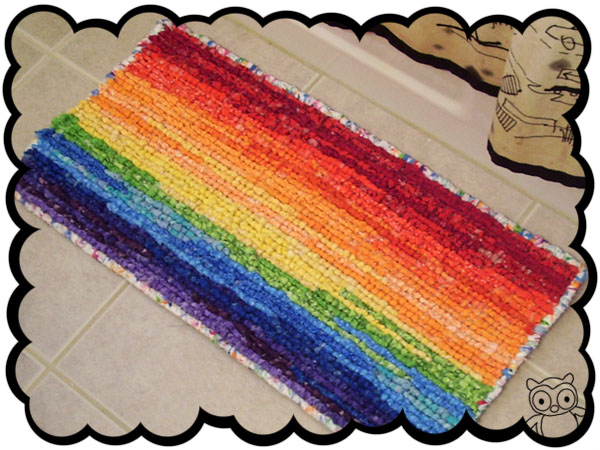 rainbow locker hooked mat