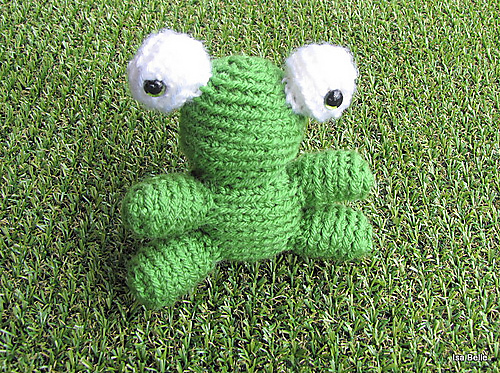 frog crocheted by 6 year old