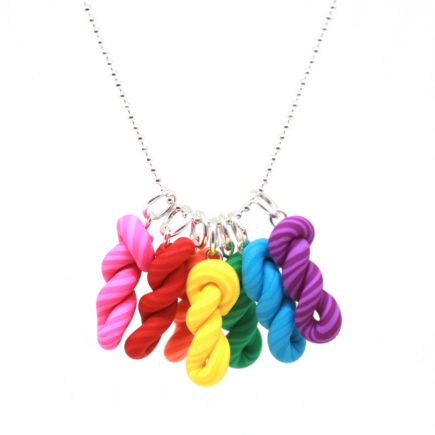 Rainbow Yarn Skeins necklace from FreshStitches