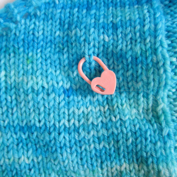 heart shaped locking stitch markers from FreshStitches