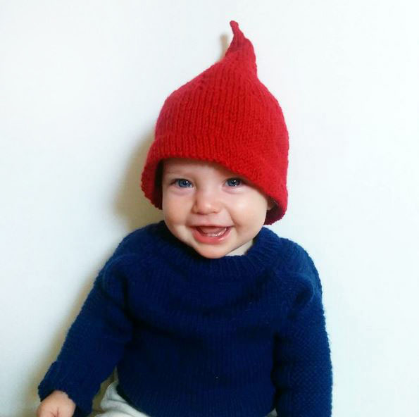 baby pixie hat, knitted
