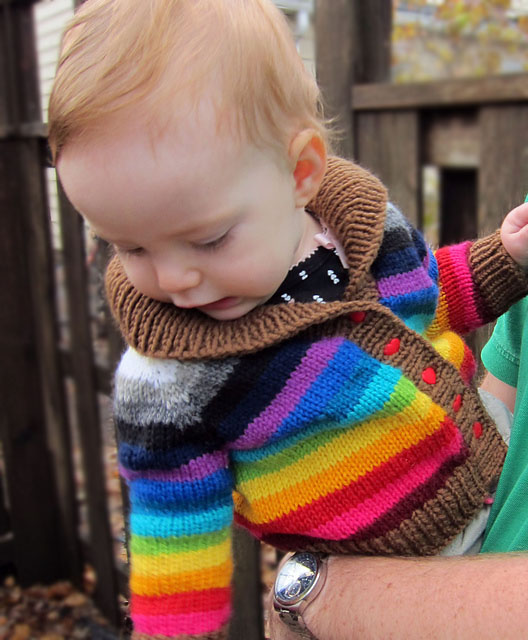 FreshStitches rainbow stripes sweater