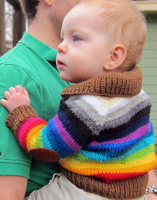 Rainbow sweater from FreshStitches