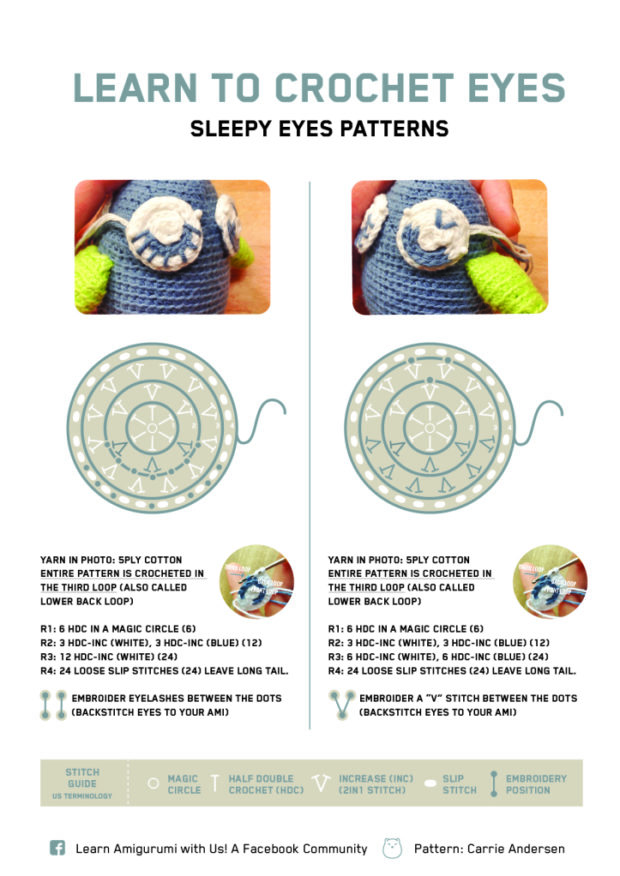 free sleepy eyes pattern
