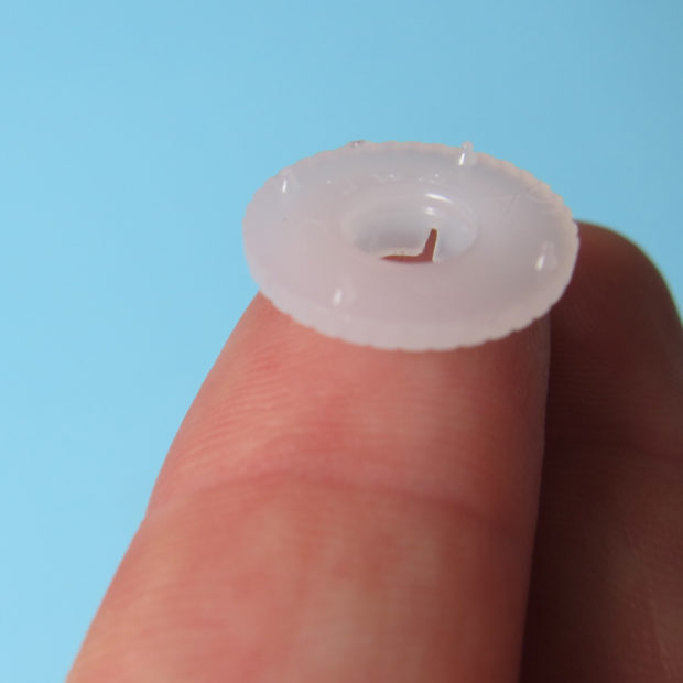 plastic washer on a safety eye