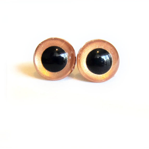 handpainted copper eyes from FreshStitches